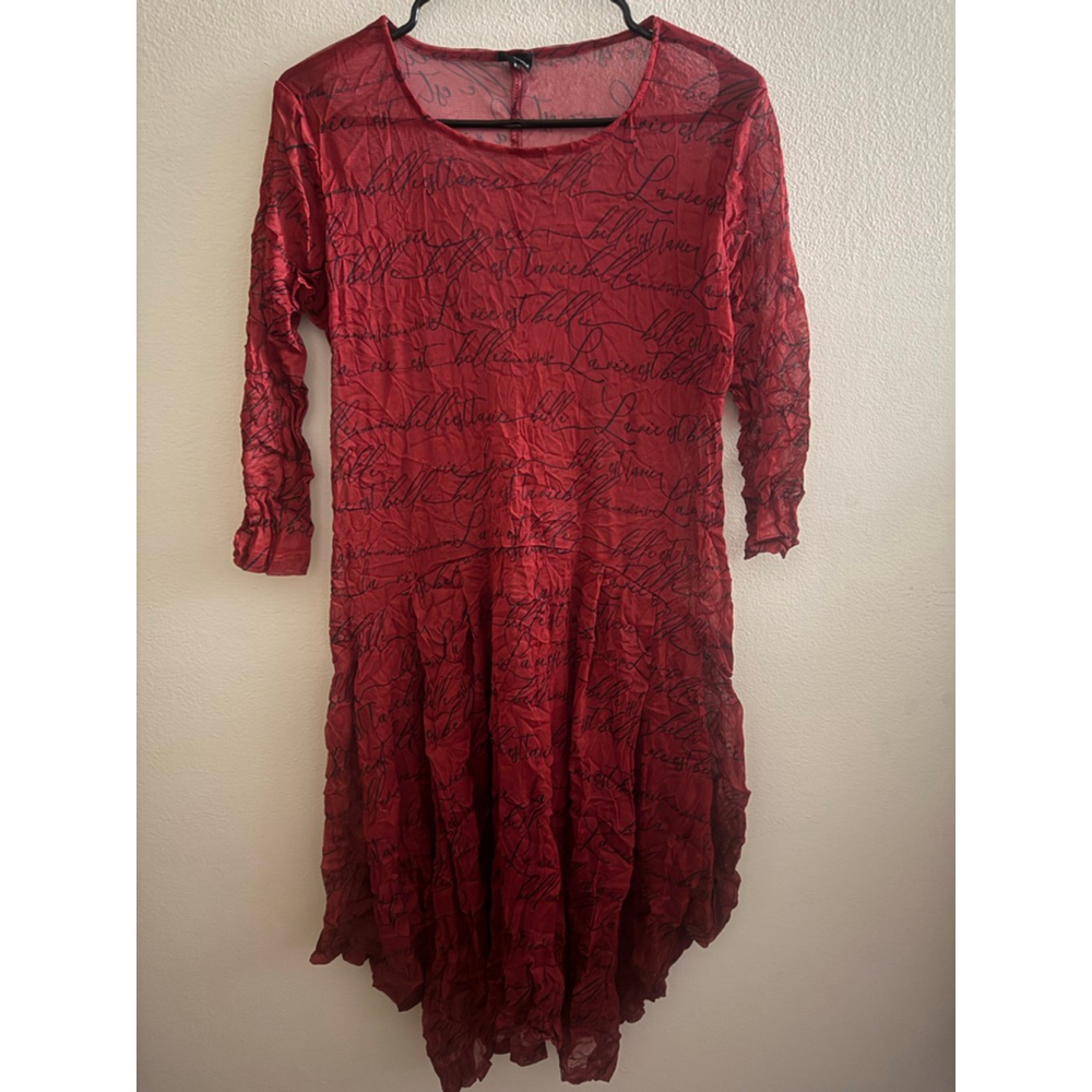 Women's LISA BAYNE Red Black Asymmetrical Dress M